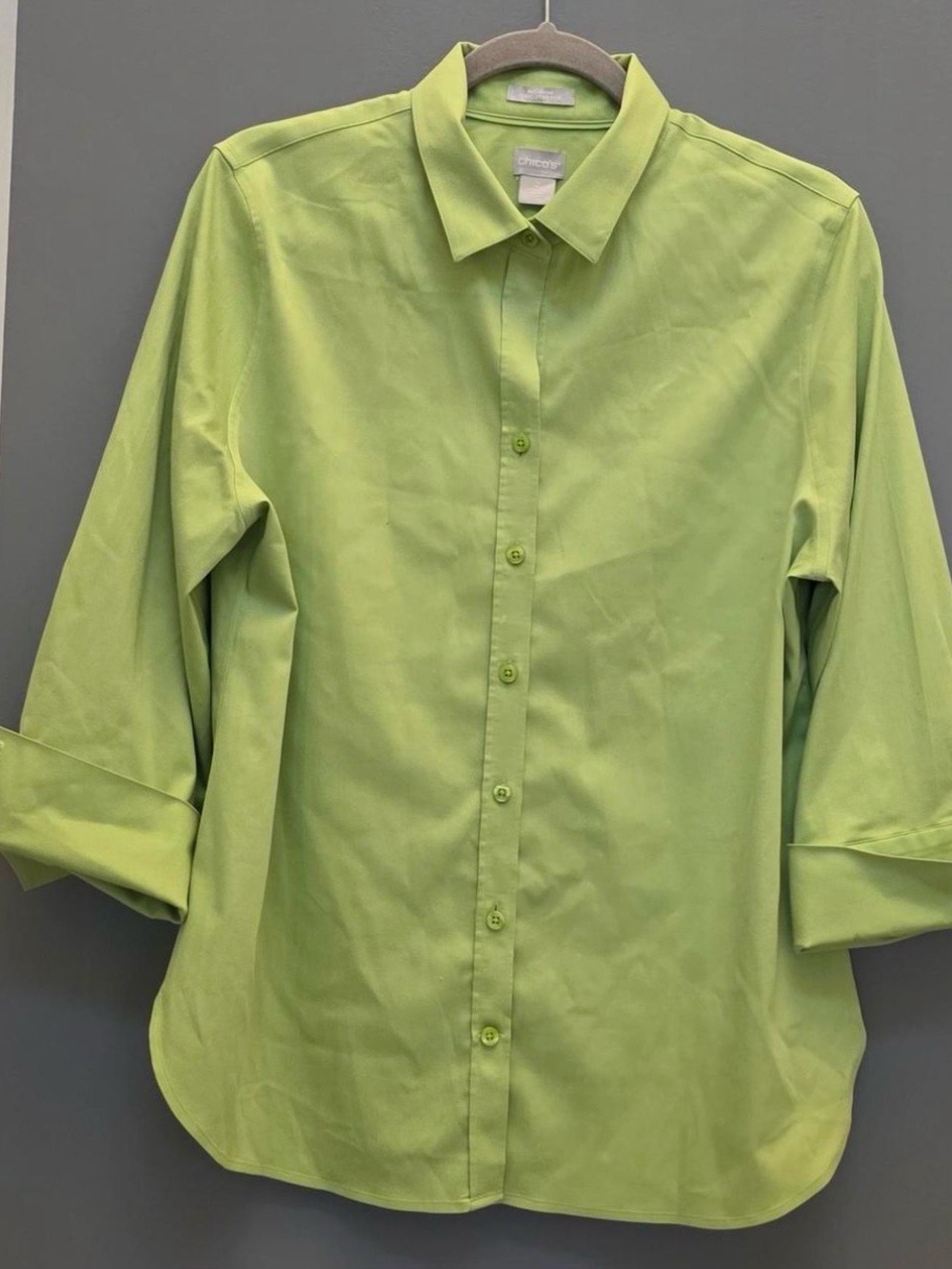 Chico's Men's Button-Front Dress Shirt in Lime